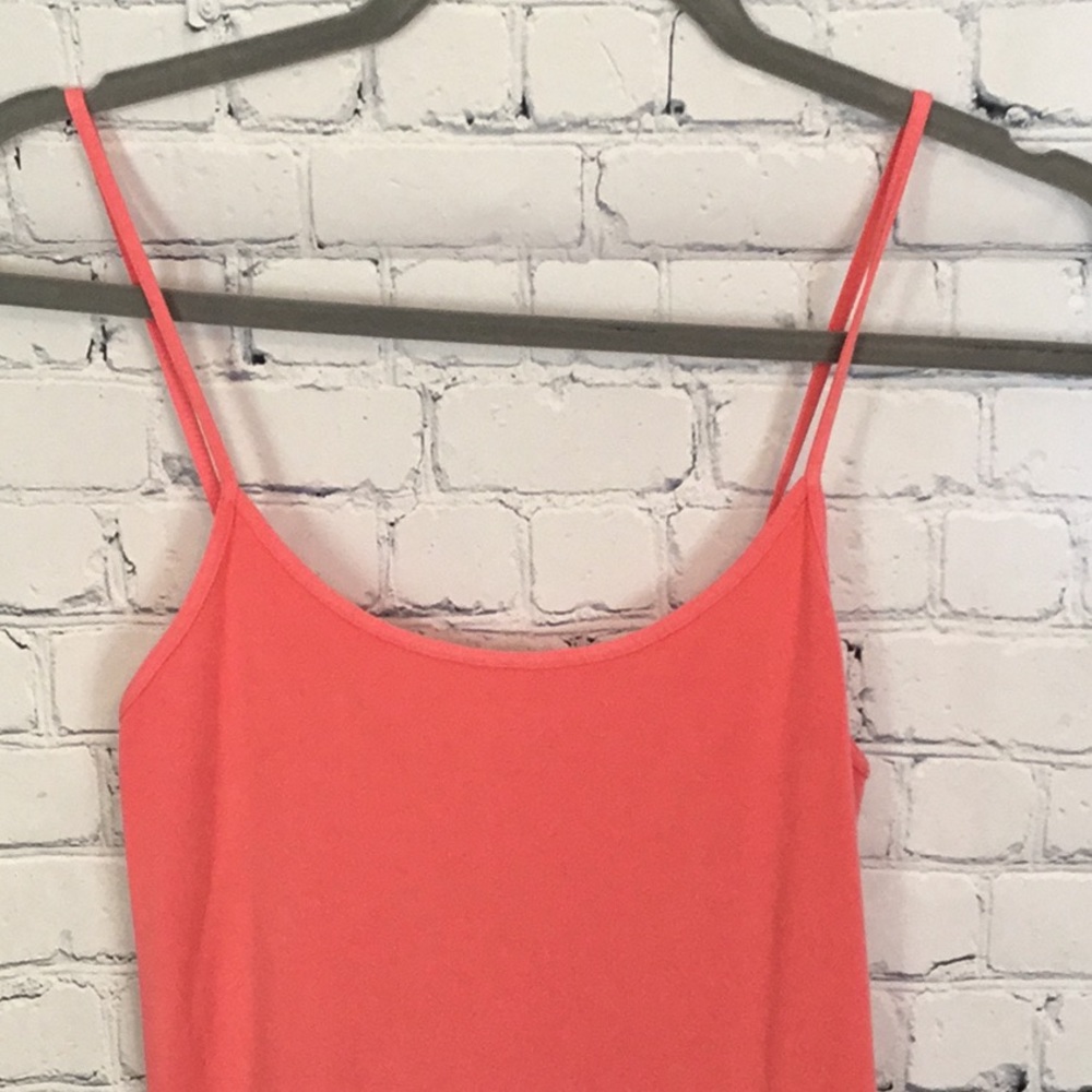 Body Con Sculpting Coral Spaghetti Strap Dress